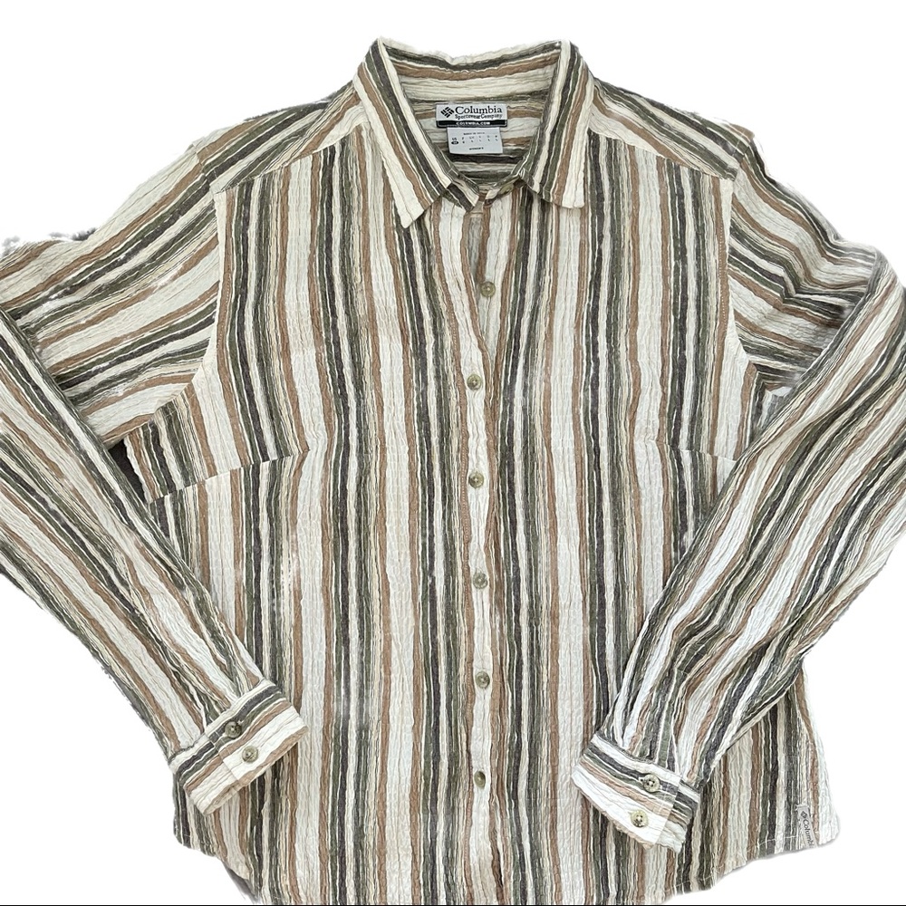 Columbia Women's Crinkle Cotton Striped Blouse